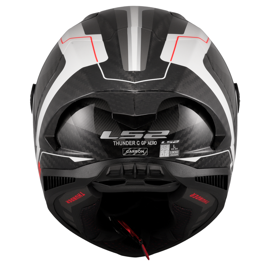 LS2 FF805 THUNDER GP AERO ŠALMAS - RAUTE WHITE GREY