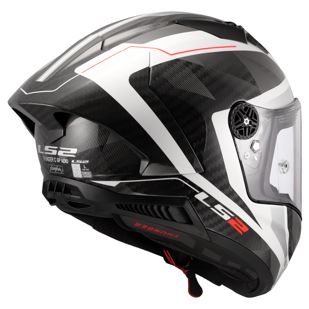 LS2 FF805 THUNDER GP AERO ŠALMAS - RAUTE WHITE GREY