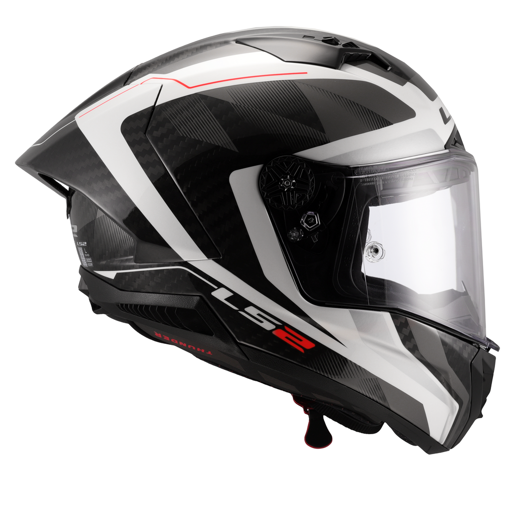 LS2 FF805 THUNDER GP AERO ŠALMAS - RAUTE WHITE GREY