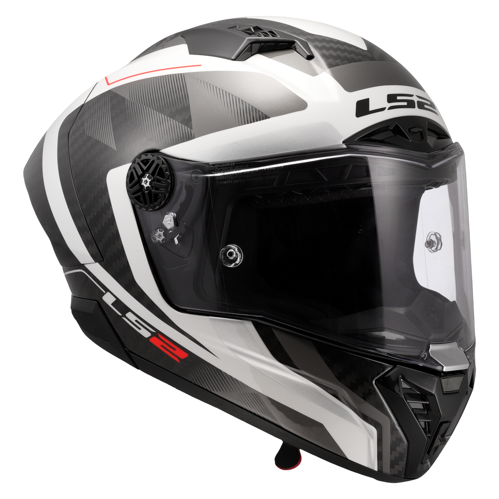 LS2 FF805 THUNDER GP AERO ŠALMAS - RAUTE WHITE GREY