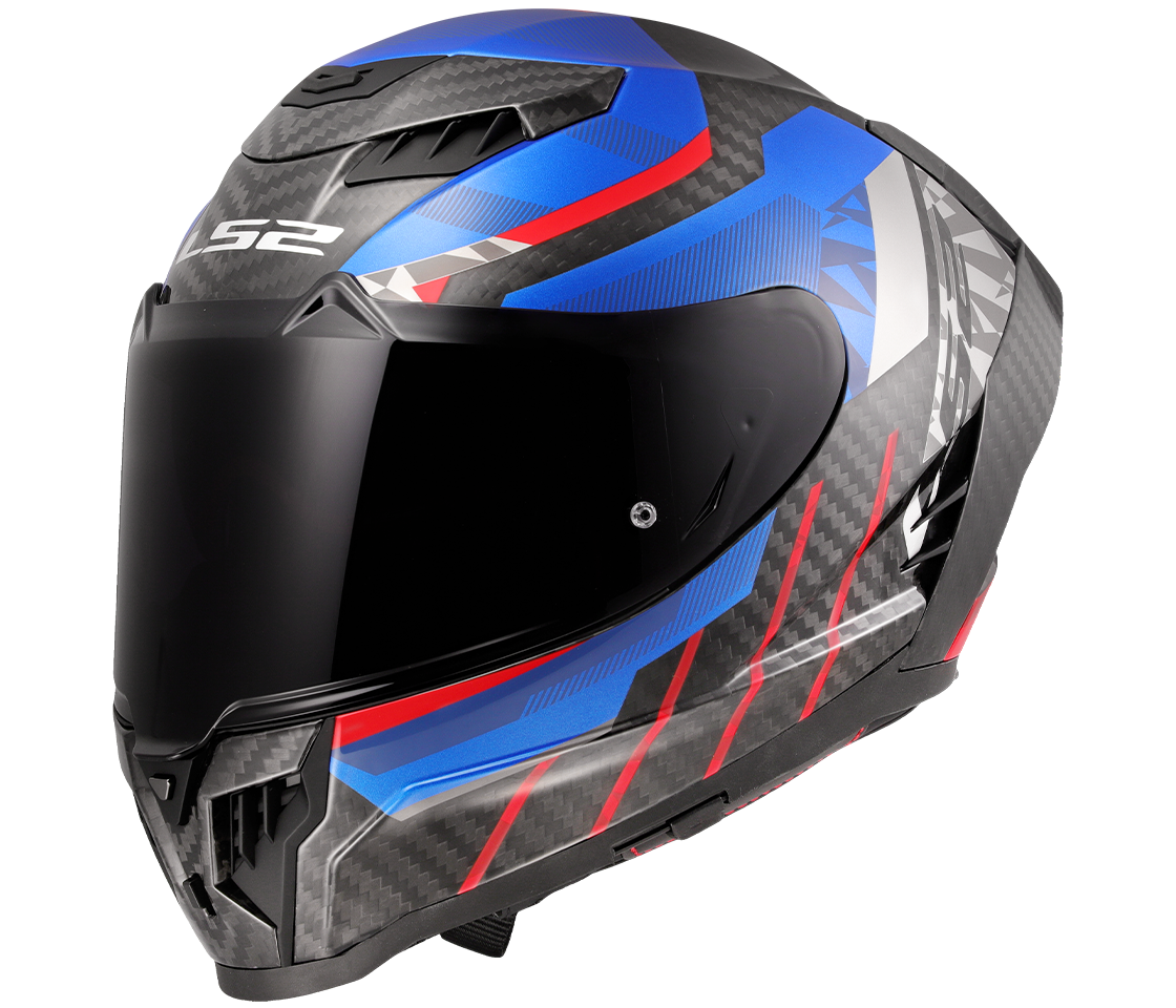 LS2 FF807 DRAGON ŠALMAS - TRAX BLUE RED
