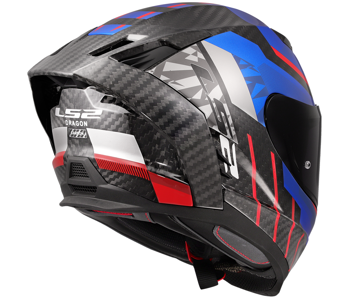 LS2 FF807 DRAGON ŠALMAS - TRAX BLUE RED