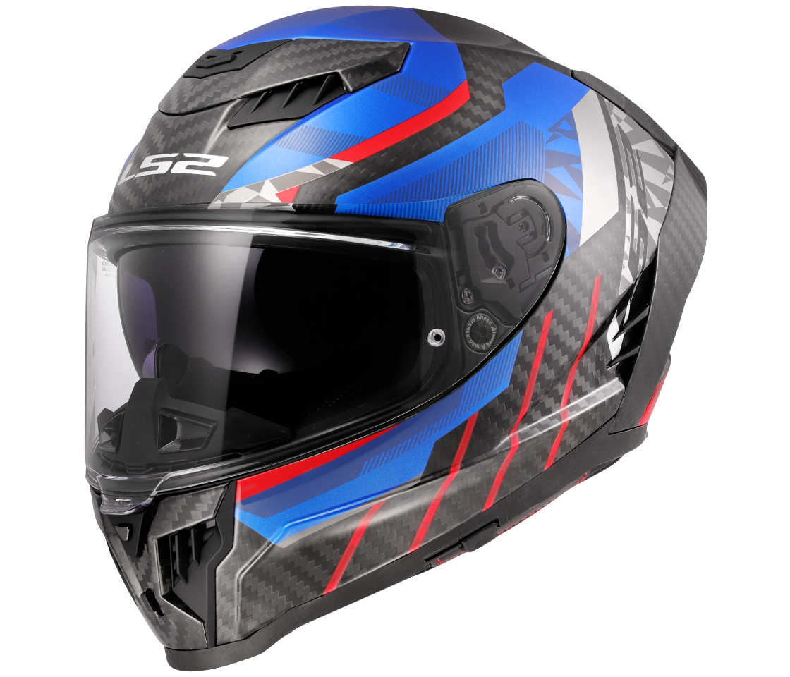 LS2 FF807 DRAGON ŠALMAS - TRAX BLUE RED
