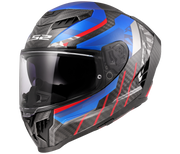 LS2 FF807 DRAGON ŠALMAS - TRAX BLUE RED