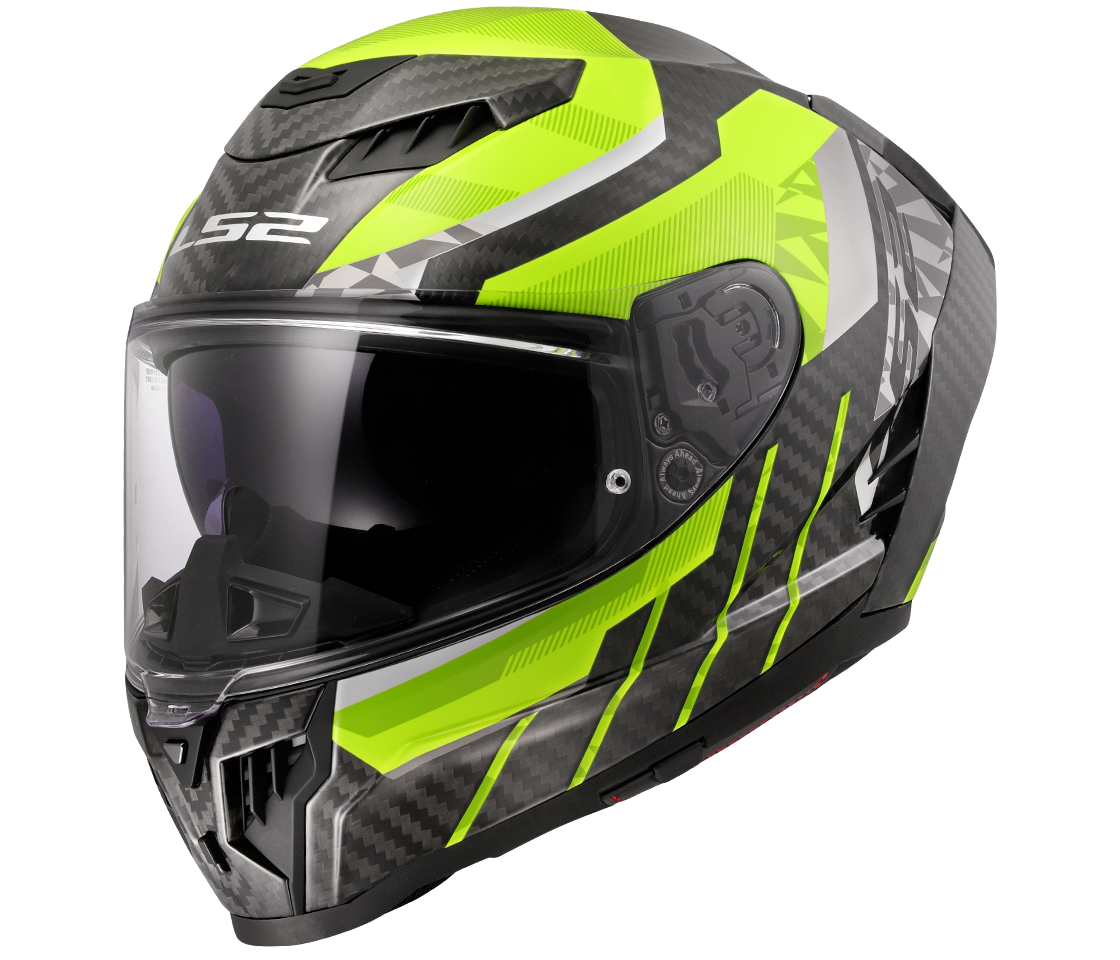 LS2 FF807 DRAGON ŠALMAS - TRAX H-VIS YELLOW