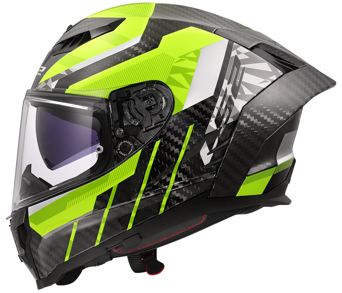 LS2 FF807 DRAGON ŠALMAS - TRAX H-VIS YELLOW