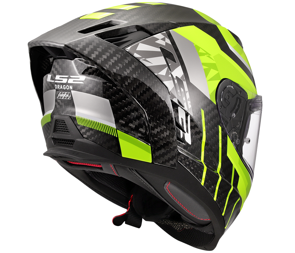 LS2 FF807 DRAGON ŠALMAS - TRAX H-VIS YELLOW