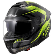 LS2 FF808 STREAM II ŠALMAS - FURY BLACK H-V YELLOW