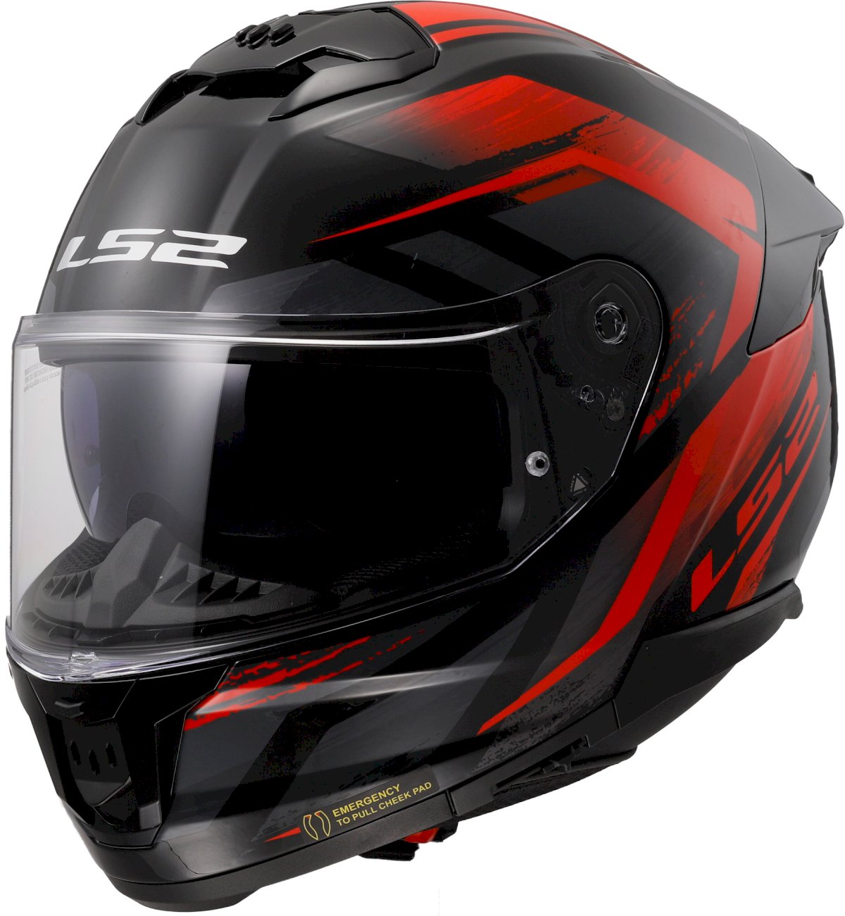 LS2 FF808 STREAM II ŠALMAS - FURY BLACK RED