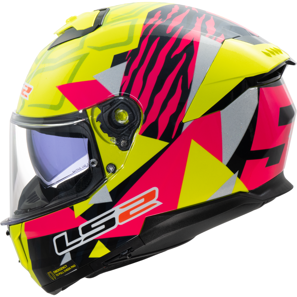 LS2 FF808 STREAM II ŠALMAS - TIGER H-V YELLOW PINK-06