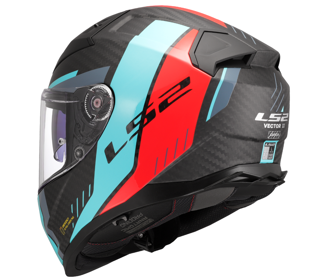 LS2 FF811 VECTOR II C ŠALMAS - GRID RED CYAN