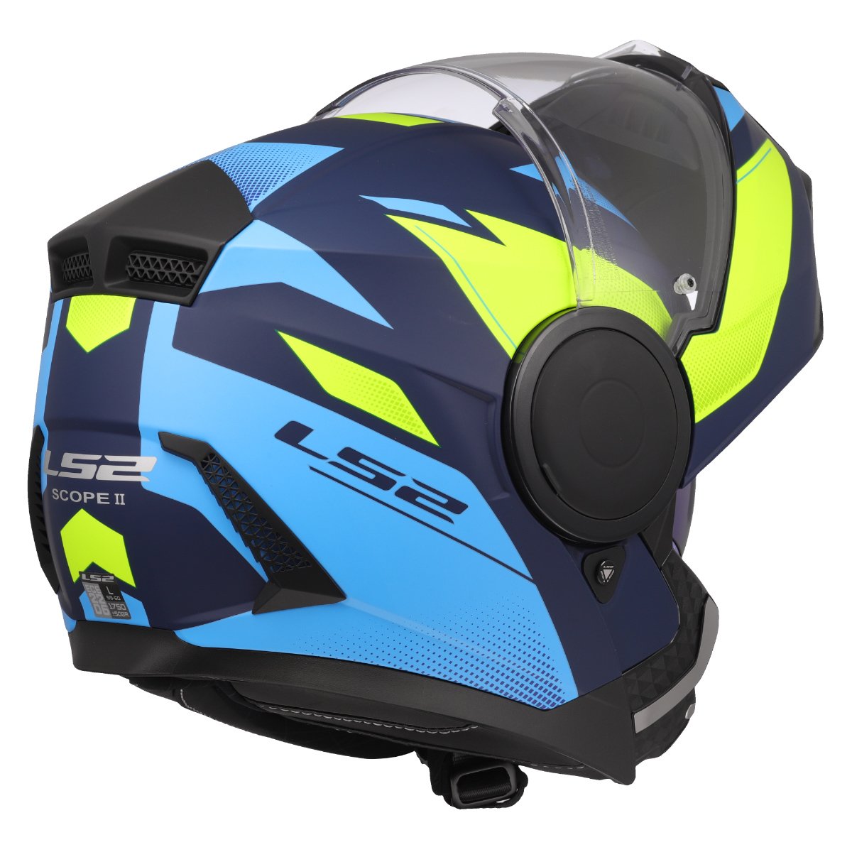LS2 FF902 SCOPE II ŠALMAS - DURIA BLUE H-VIS YELLOW