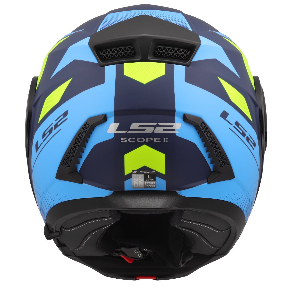 LS2 FF902 SCOPE II ŠALMAS - DURIA BLUE H-VIS YELLOW
