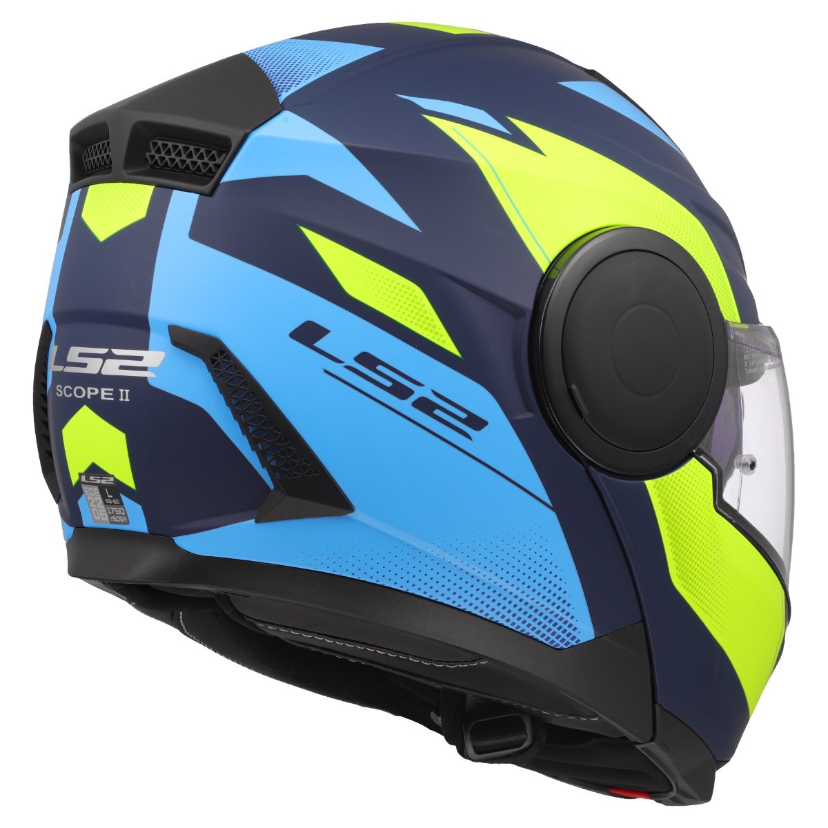 LS2 FF902 SCOPE II ŠALMAS - DURIA BLUE H-VIS YELLOW