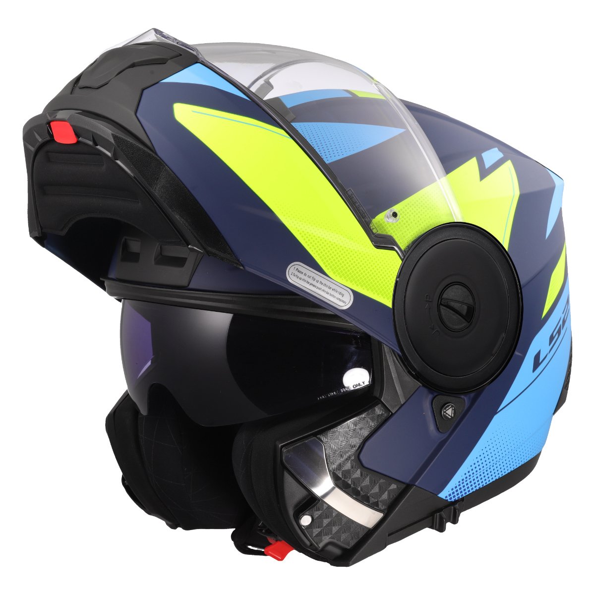 LS2 FF902 SCOPE II ŠALMAS - DURIA BLUE H-VIS YELLOW