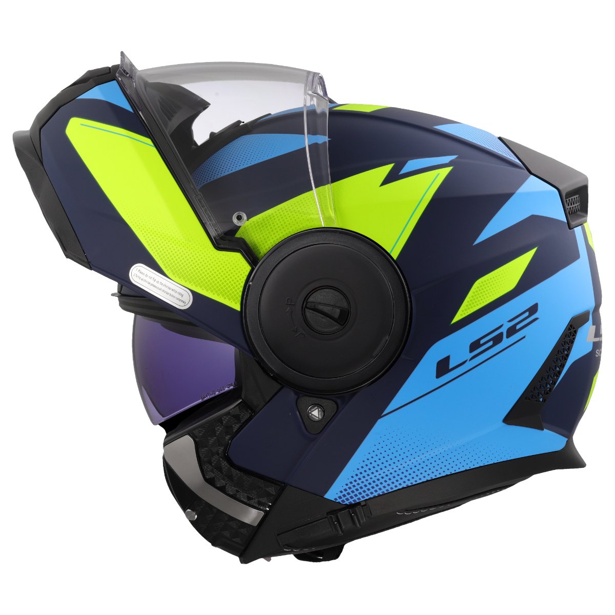 LS2 FF902 SCOPE II ŠALMAS - DURIA BLUE H-VIS YELLOW