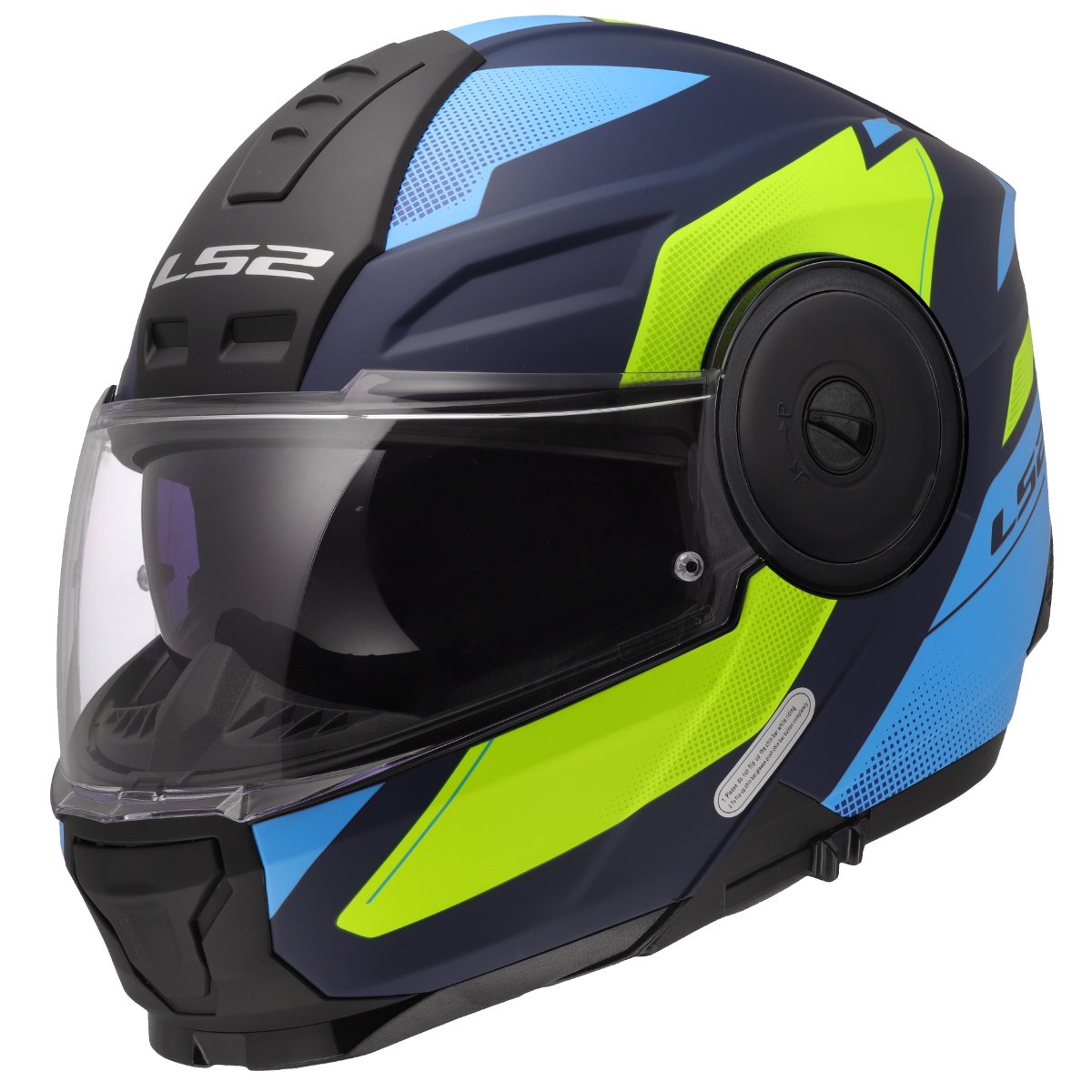 LS2 FF902 SCOPE II ŠALMAS - DURIA BLUE H-VIS YELLOW