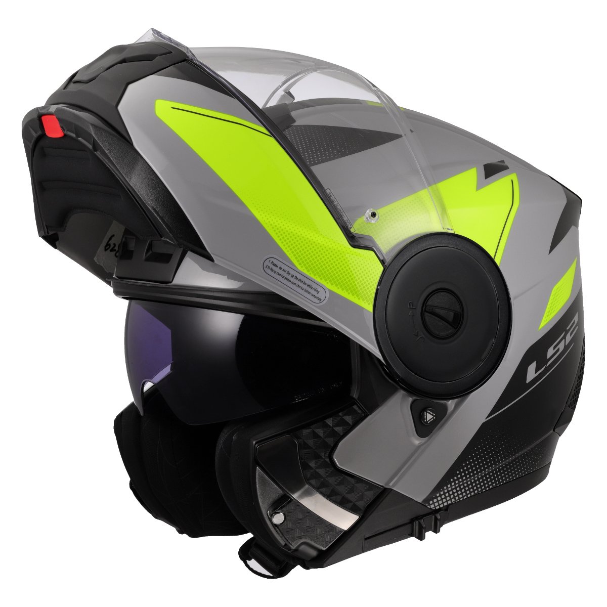 LS2 FF902 SCOPE II ŠALMAS - DURIA GREY H-VIS YELLOW