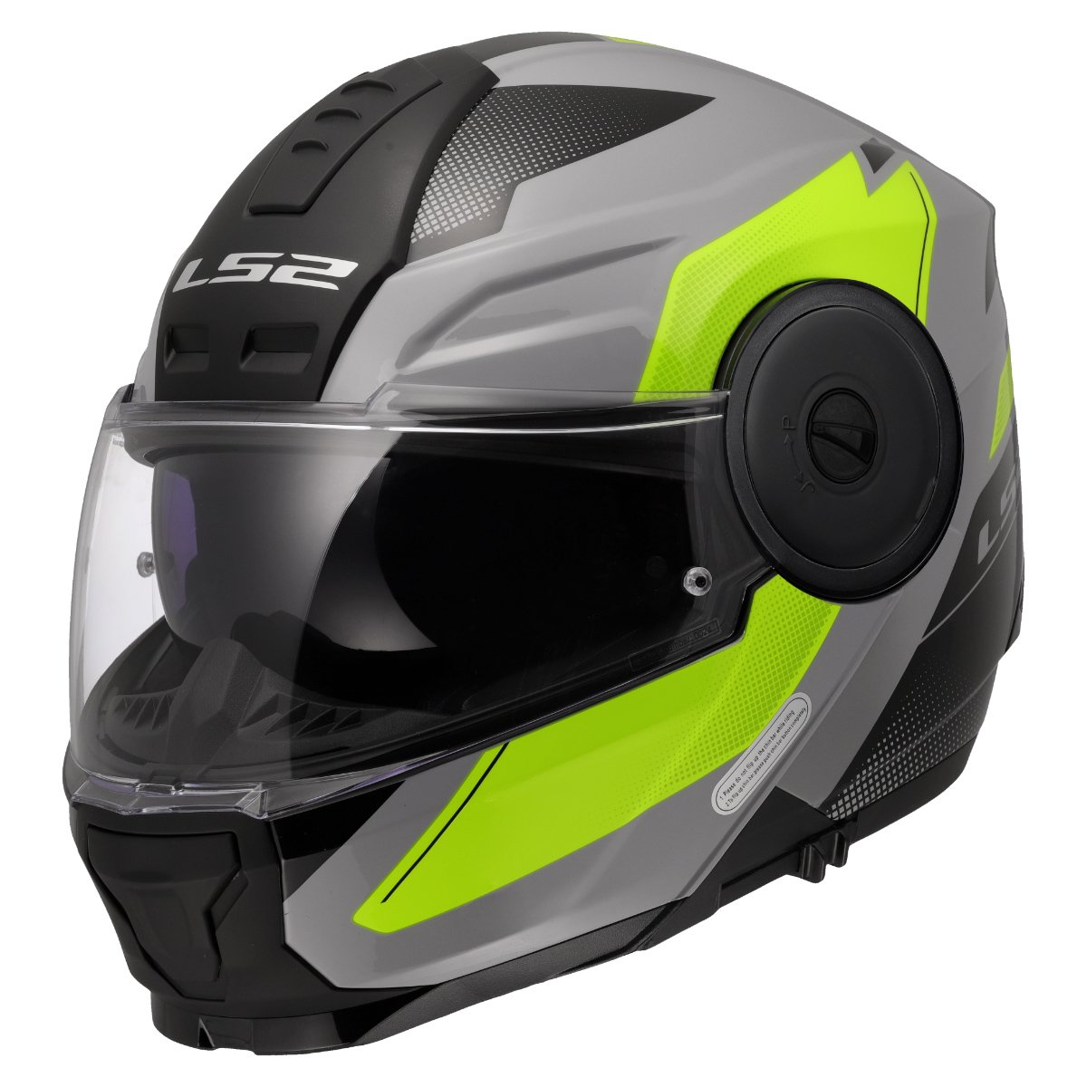 LS2 FF902 SCOPE II ŠALMAS - DURIA GREY H-VIS YELLOW