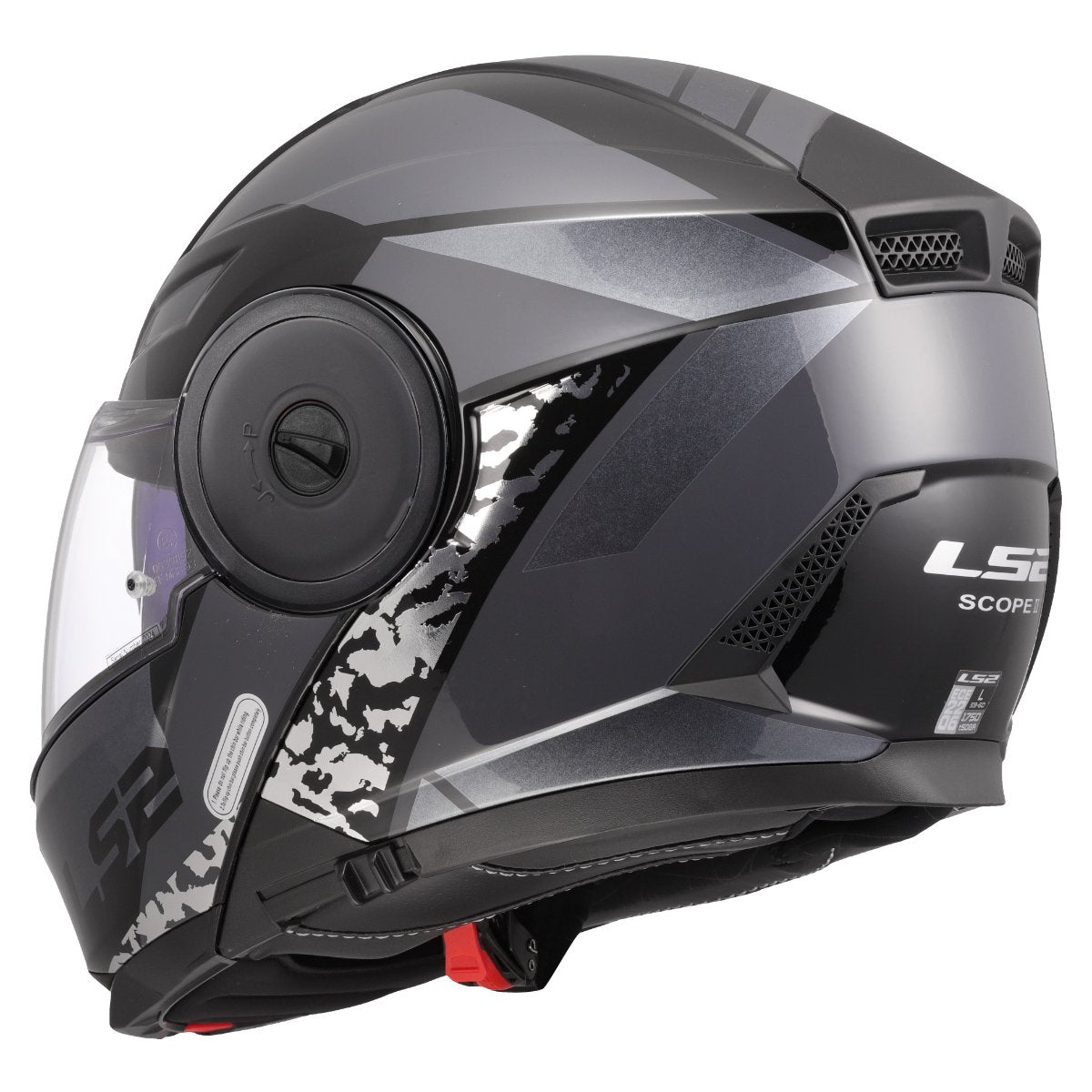 LS2 FF902 SCOPE II ŠALMAS - OXYD BLACK TITANIUM
