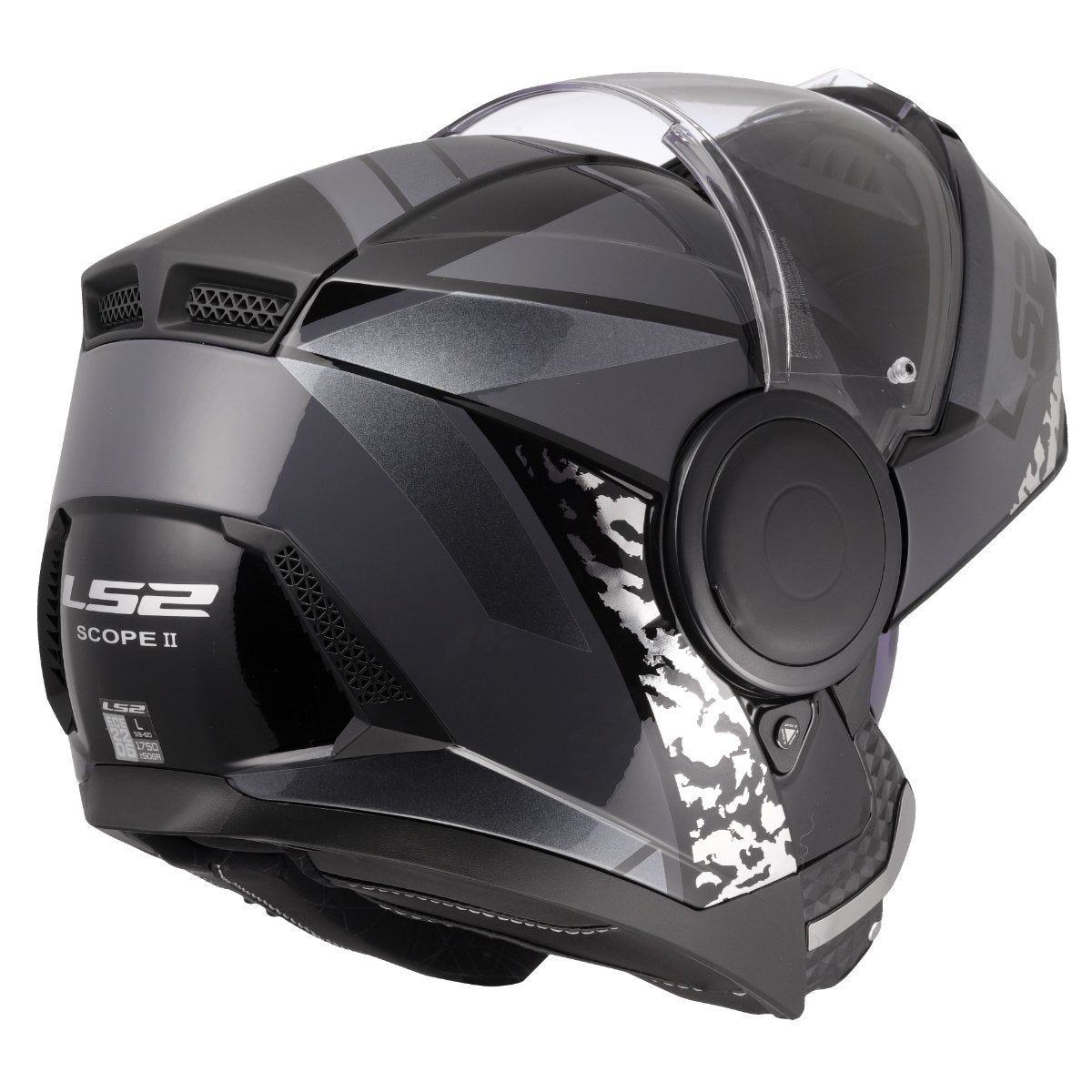 LS2 FF902 SCOPE II ŠALMAS - OXYD BLACK TITANIUM