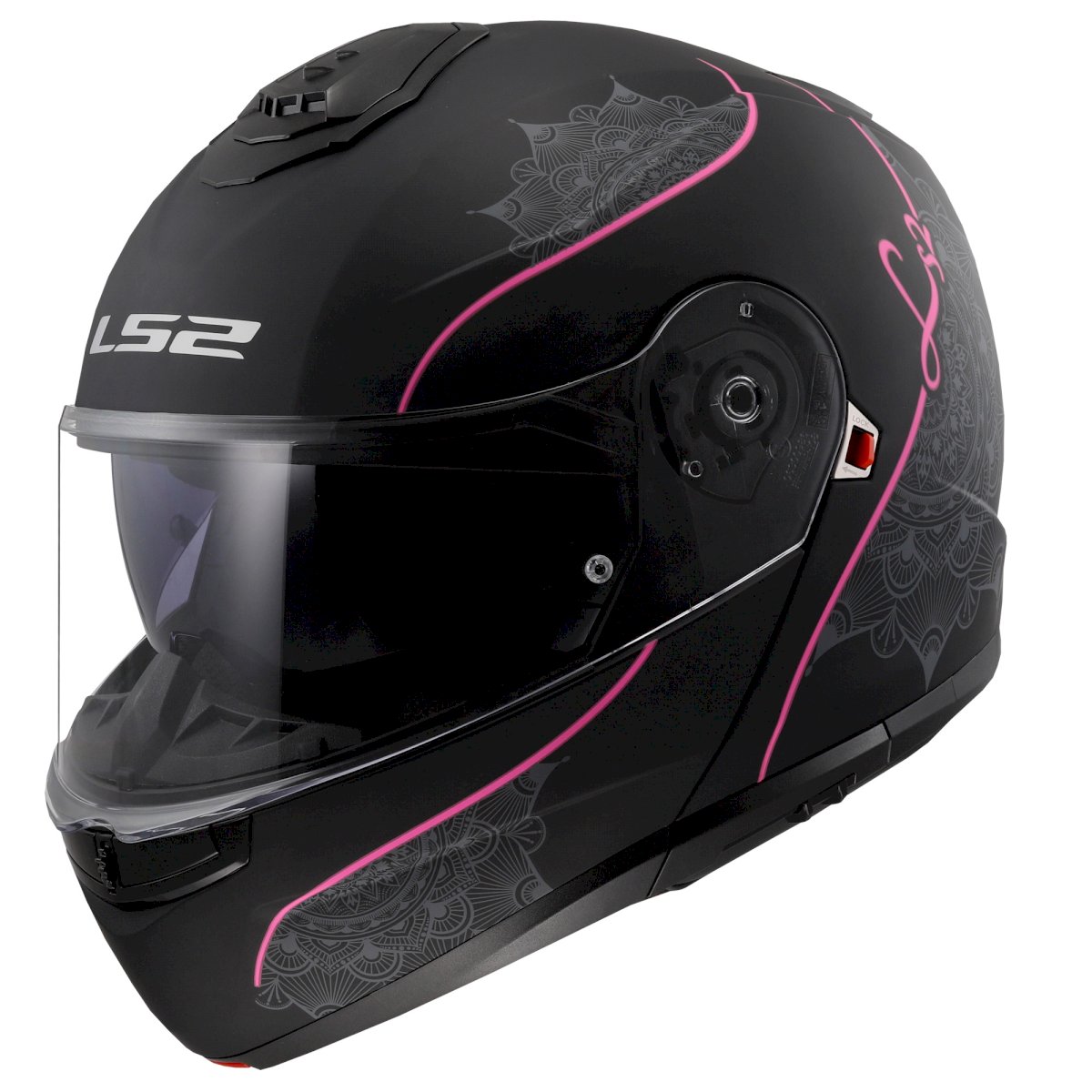 LS2 FF908 STROBE II ŠALMAS LUX M.BLACK PINK