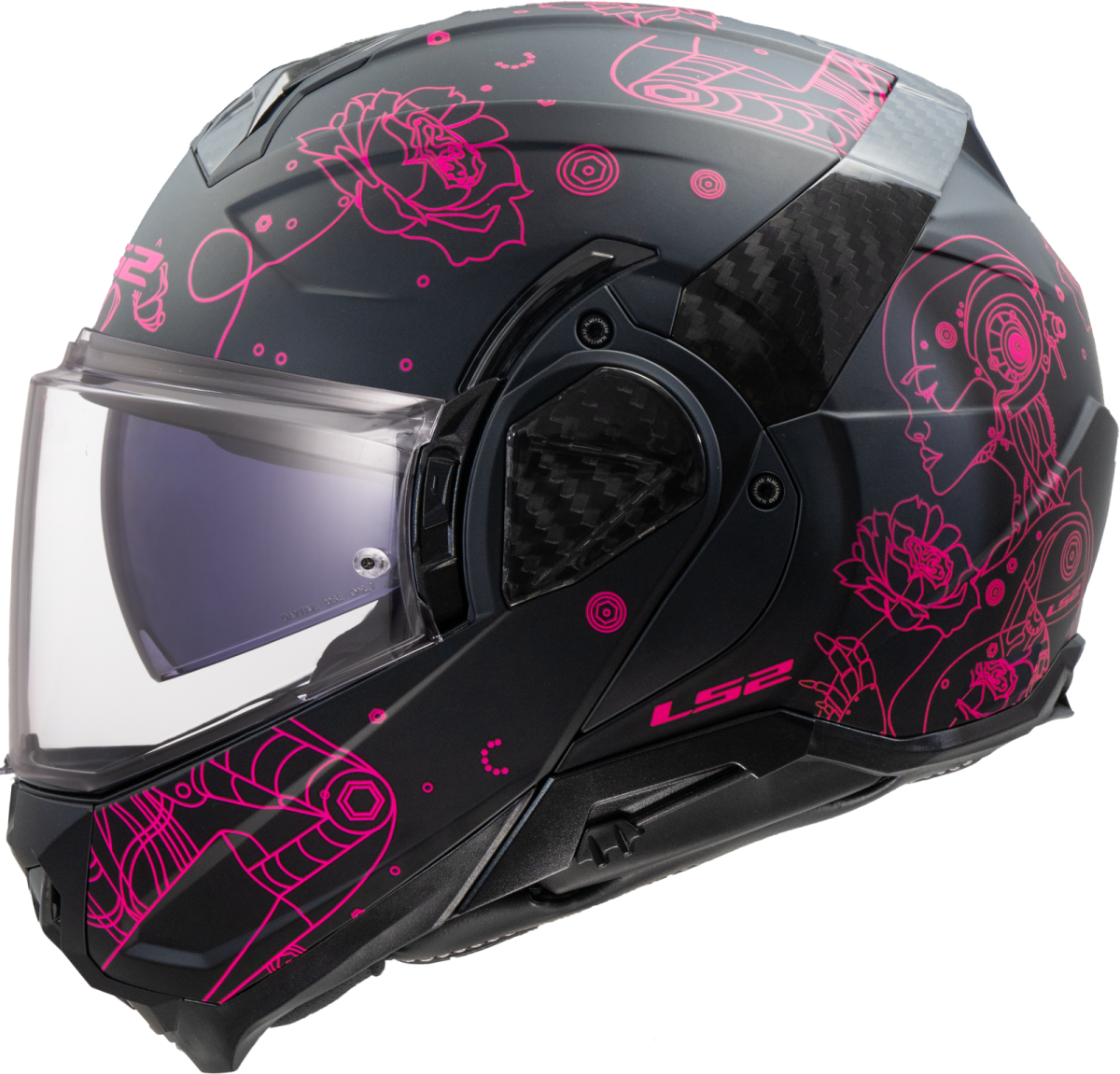 LS2 FF910 ADVANT II ŠALMAS - SOPHIA BLACK PINK