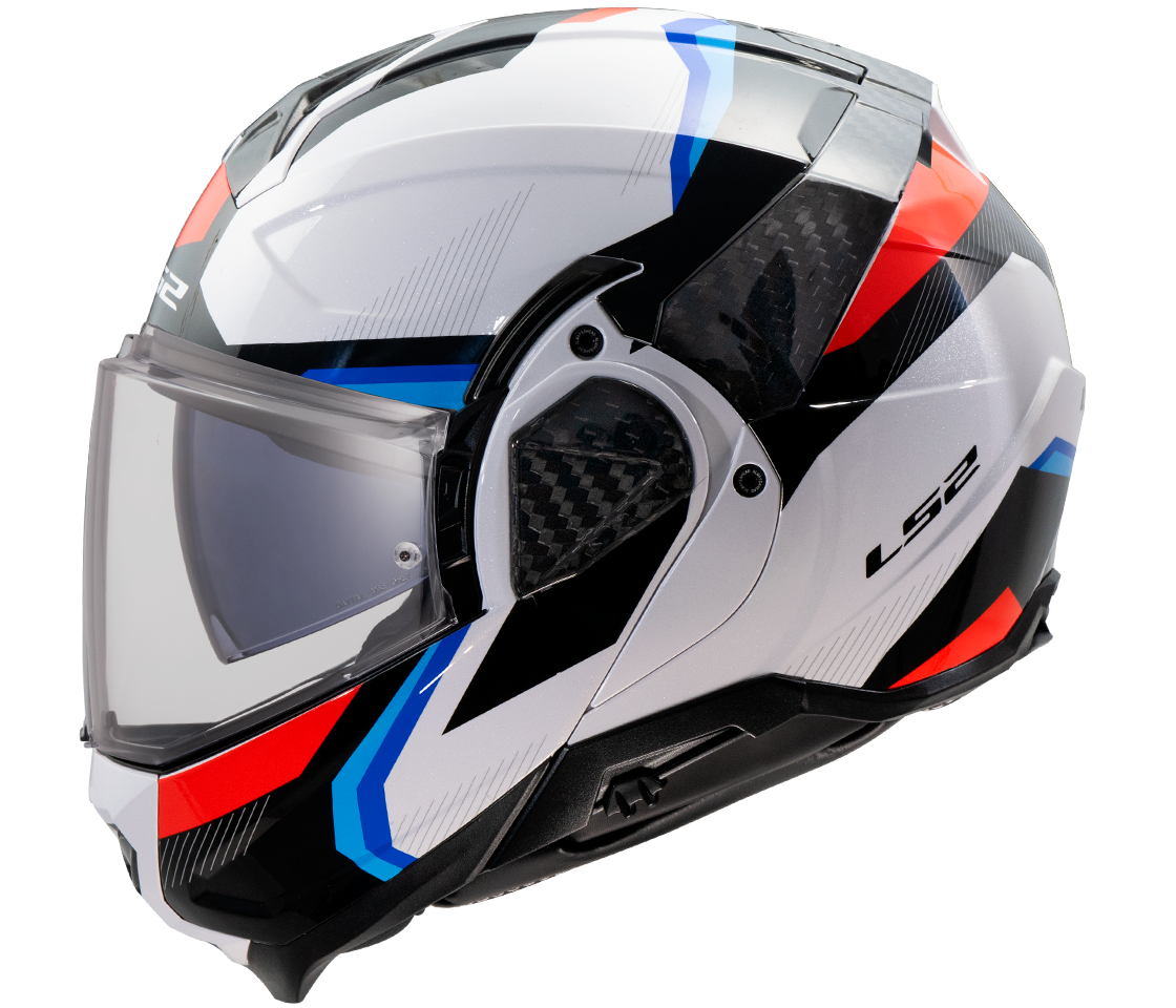 LS2 FF910 ADVANT II ŠALMAS - TRIPLE WHITE BLUE RED