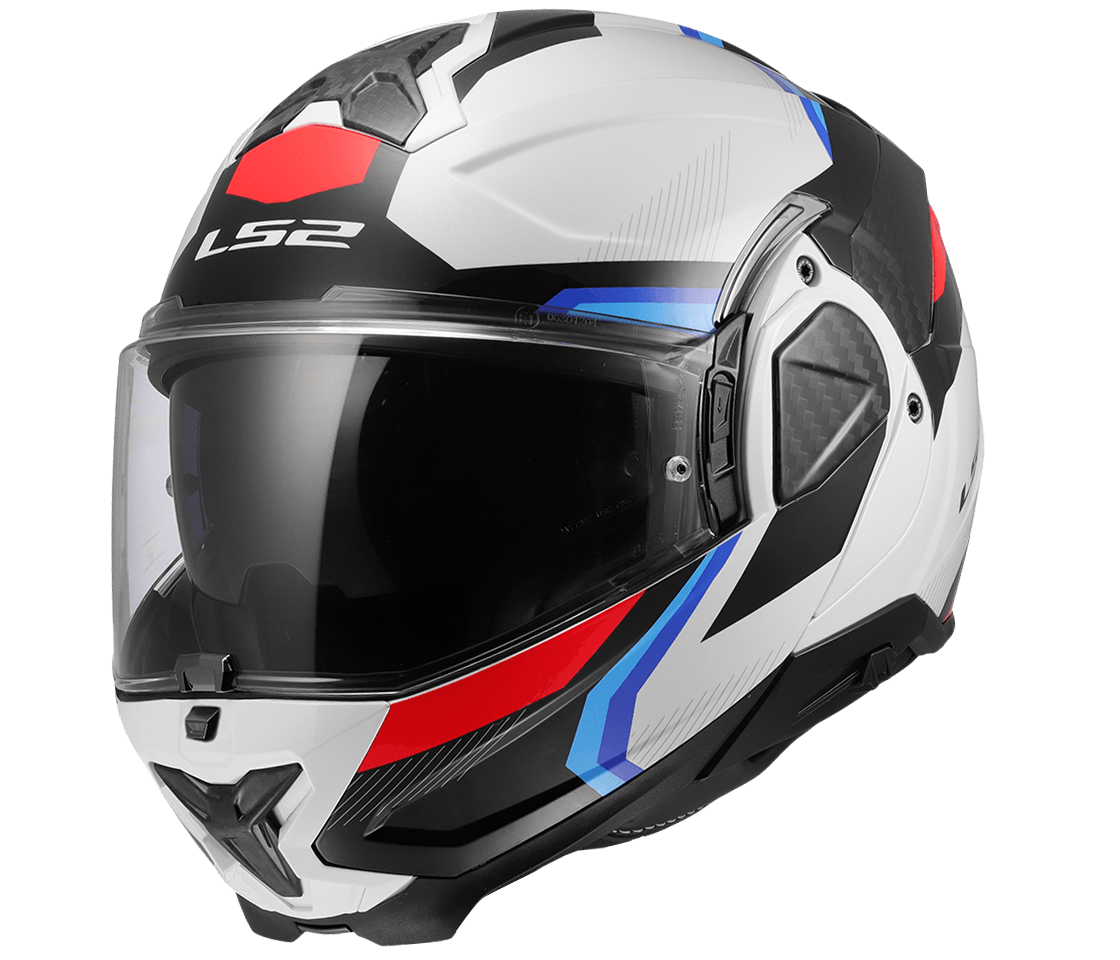 LS2 FF910 ADVANT II ŠALMAS - TRIPLE WHITE BLUE RED
