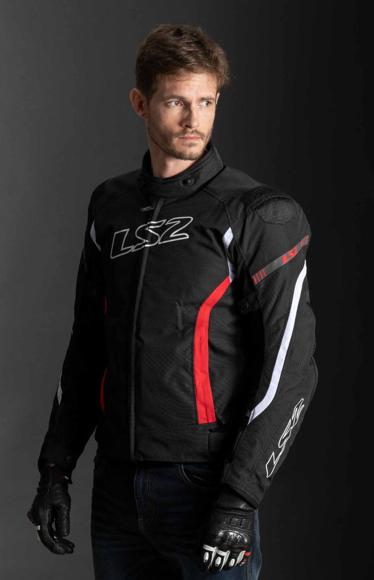 Striukė LS2 GATE MAN JACKET BLACK RED