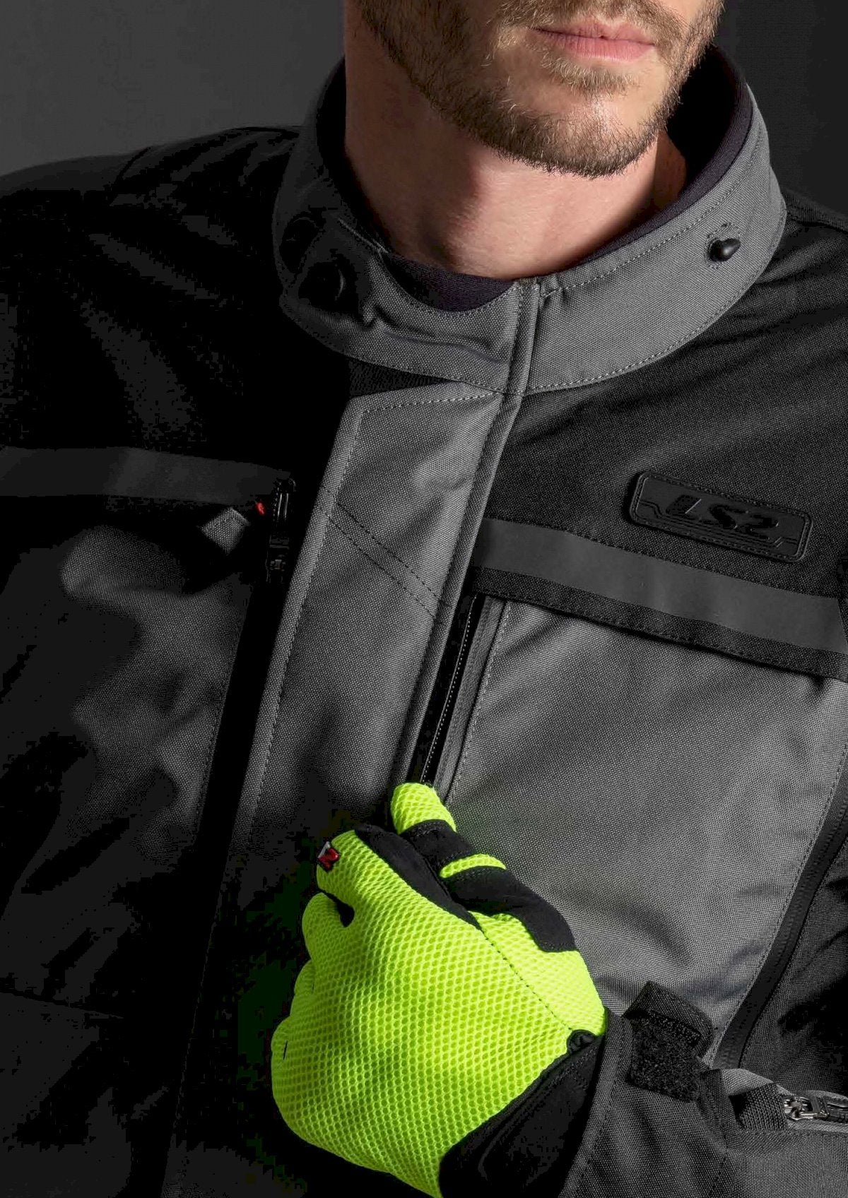 Jacket LS2 LANCE MAN GREY BLACK YELLOW