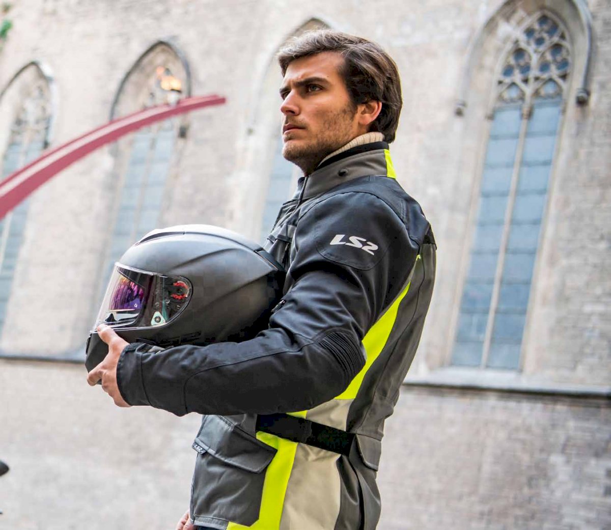 Jacket LS2 LANCE MAN GREY BLACK YELLOW