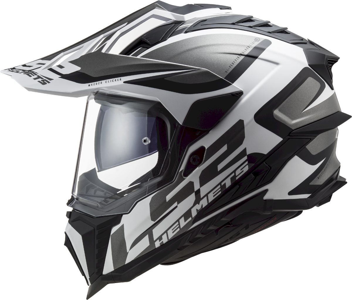 LS2 MX701 EXPLORER ŠALMAS - ALTER MATT BLACK WHITE
