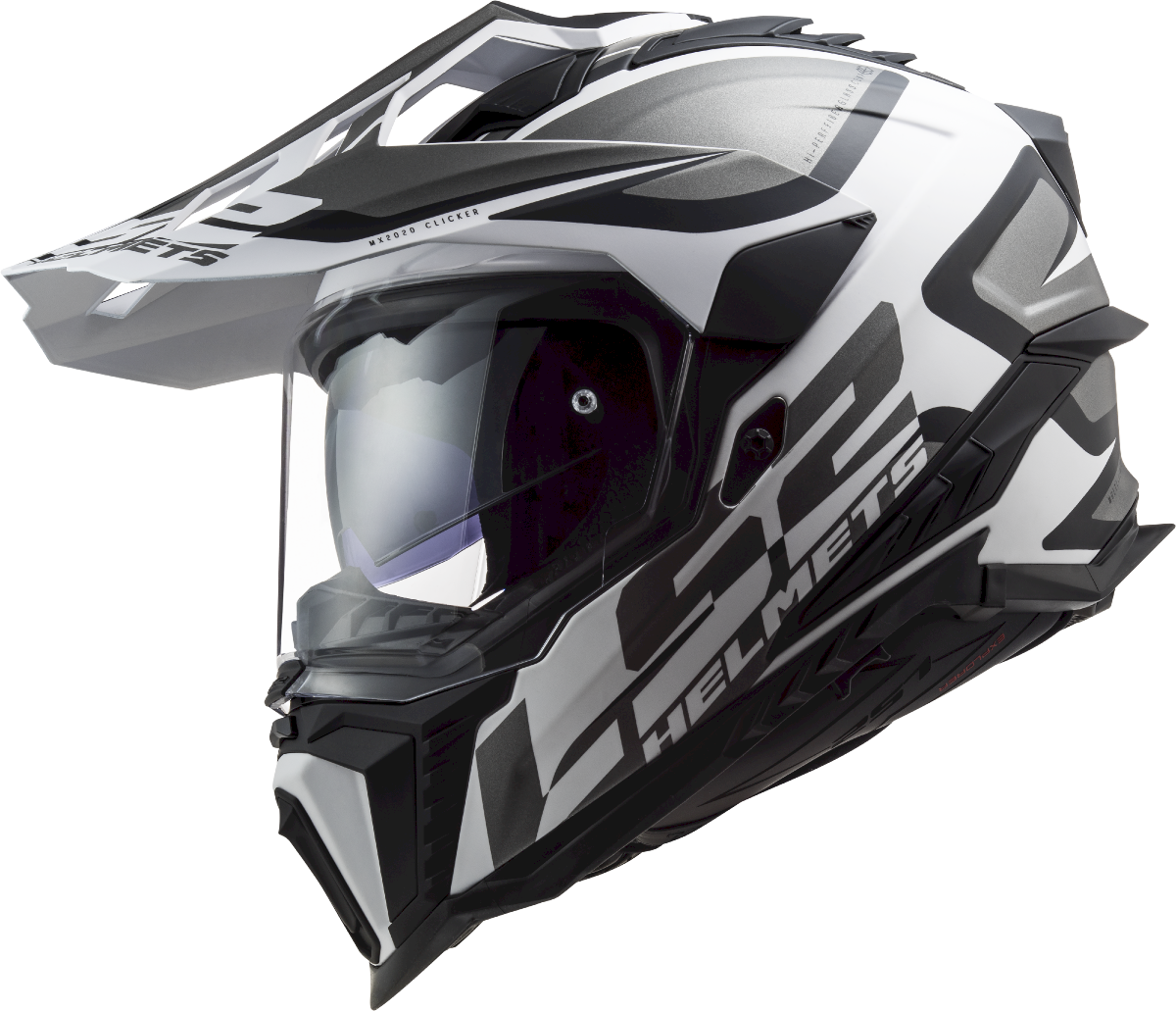 LS2 MX701 EXPLORER ŠALMAS - ALTER MATT BLACK WHITE