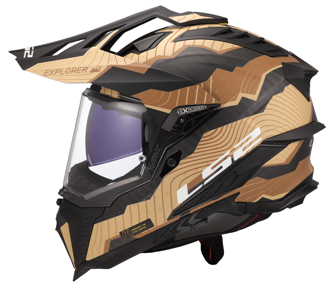 LS2 MX701 EXPLORER C ŠALMAS - TRICK BROWN SAND