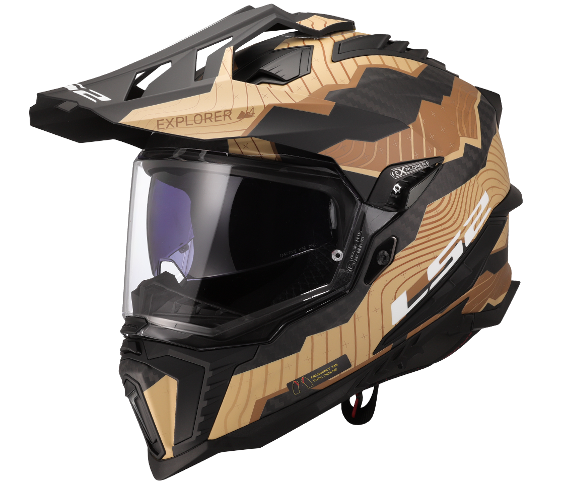 LS2 MX701 EXPLORER C ŠALMAS - TRICK BROWN SAND