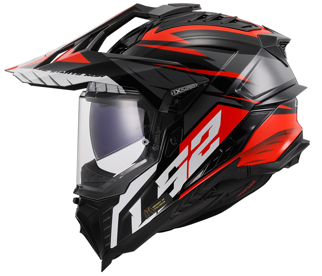 LS2 MX701 EXPLORER SPIRE ŠALMAS - Black Titanium Red
