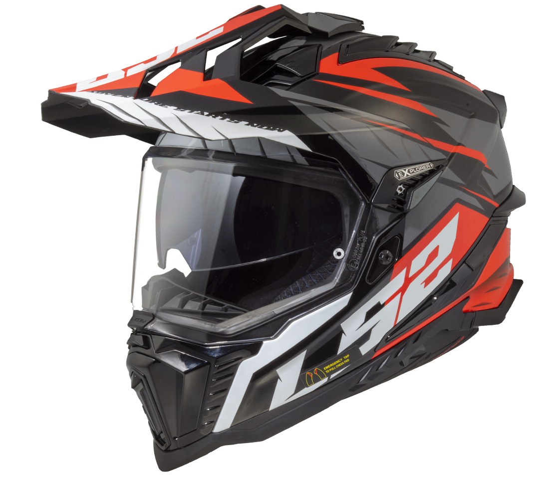 LS2 MX701 EXPLORER SPIRE ŠALMAS - Black Titanium Red