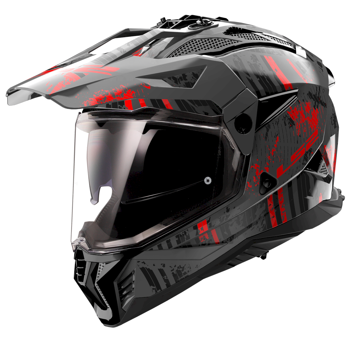 LS2 MX702 PIONEER II ŠALMAS - CRAZY BLACK RED