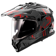 LS2 MX702 PIONEER II ŠALMAS - CRAZY BLACK RED