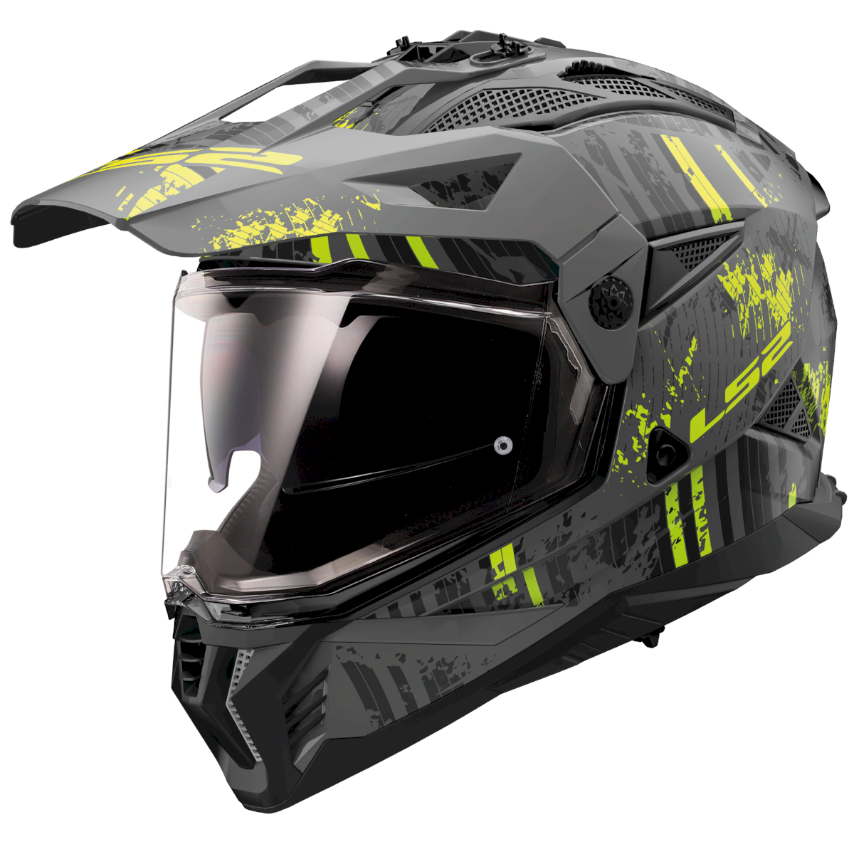 LS2 MX702 PIONEER II ŠALMAS - CRAZY M.BLACK H-V YELL.