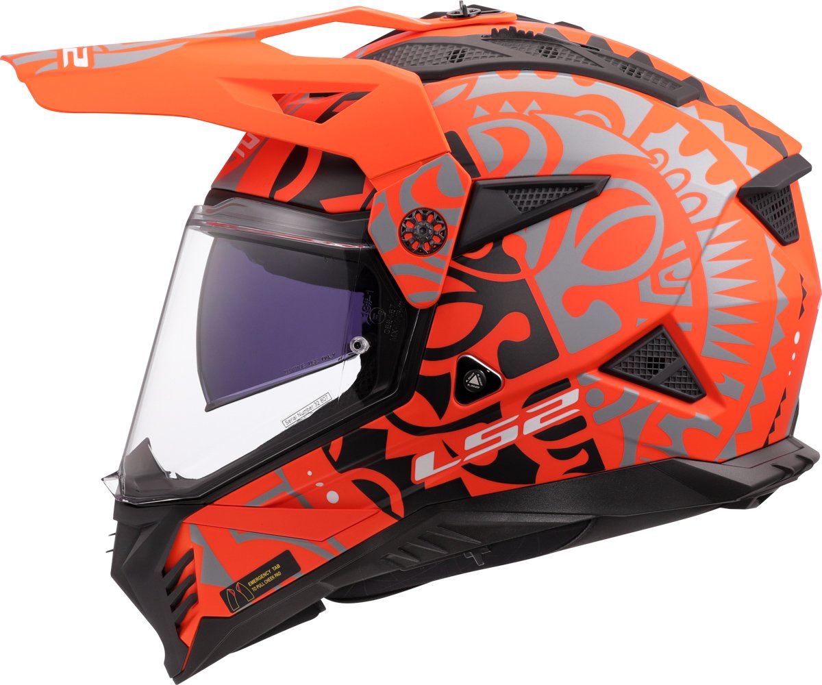 LS2 MX702 PIONEER II ŠALMAS - RANGI ORANGE