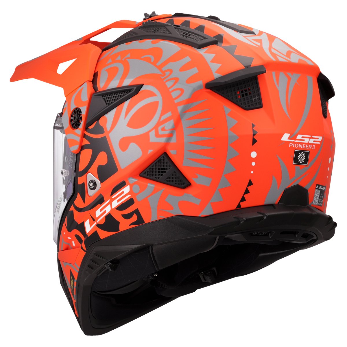LS2 MX702 PIONEER II ŠALMAS - RANGI ORANGE
