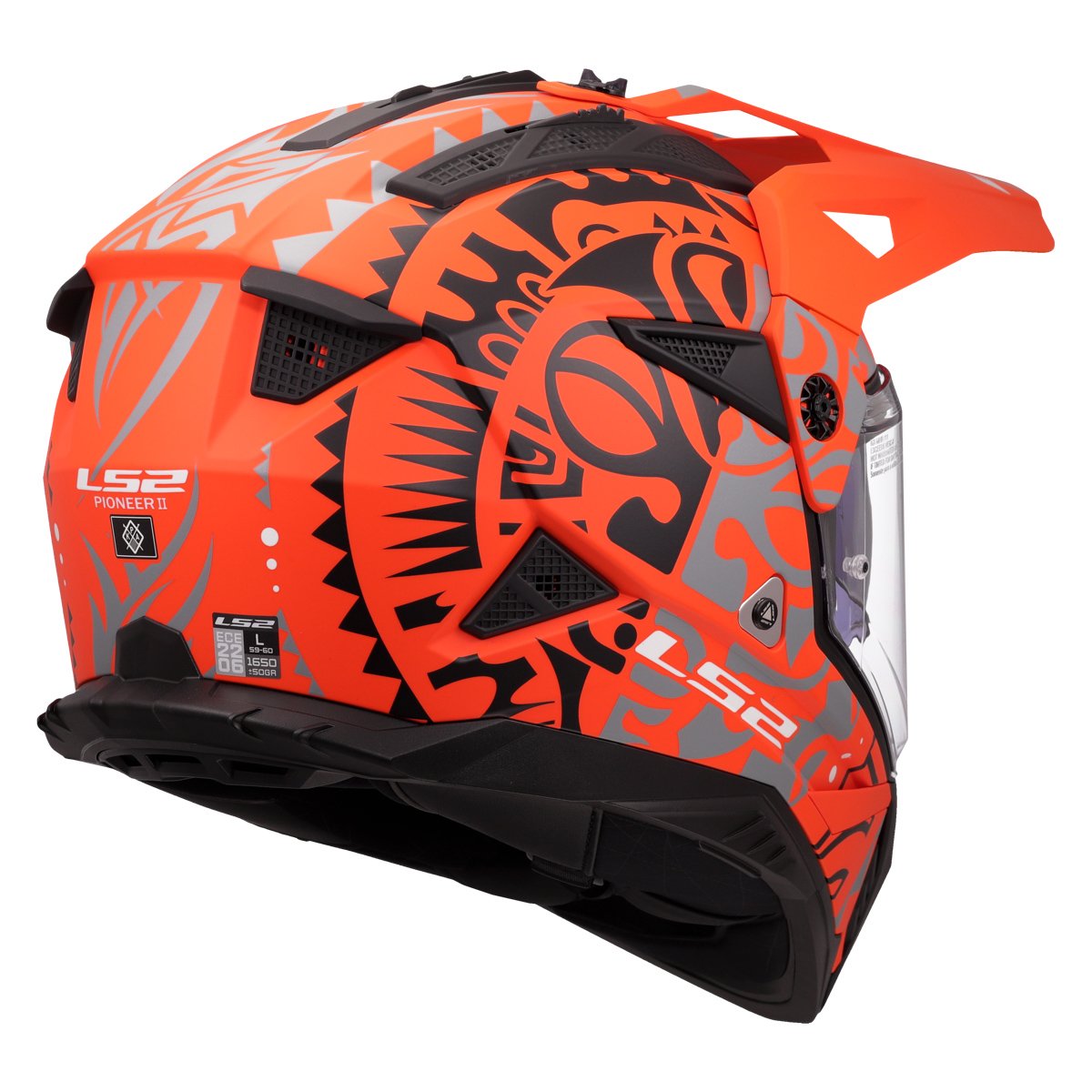 LS2 MX702 PIONEER II ŠALMAS - RANGI ORANGE