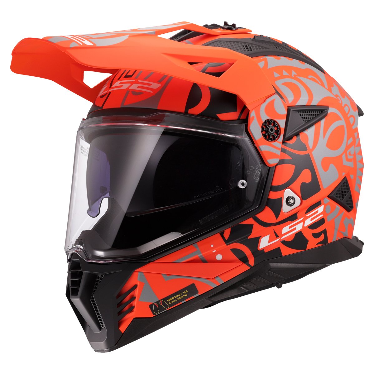 LS2 MX702 PIONEER II ŠALMAS - RANGI ORANGE