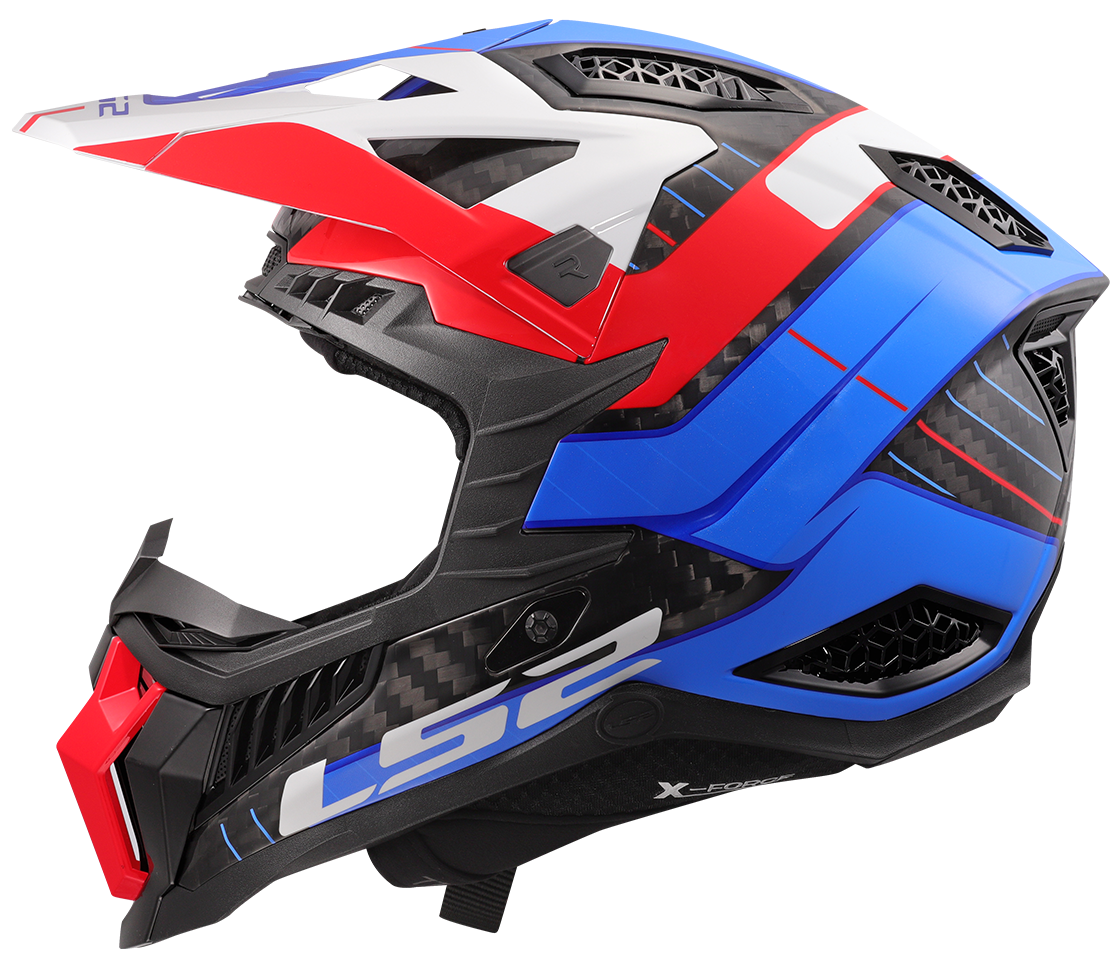 LS2 MX703 X-FORCE ŠALMAS - GALUO WHITE RED BLUE