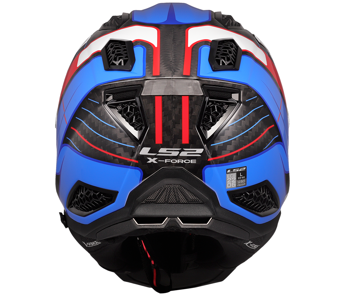 LS2 MX703 X-FORCE ŠALMAS - GALUO WHITE RED BLUE