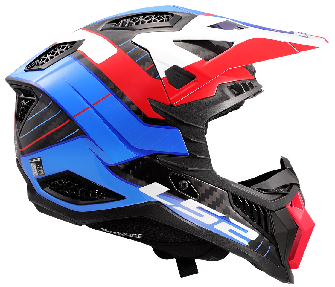 LS2 MX703 X-FORCE ŠALMAS - GALUO WHITE RED BLUE