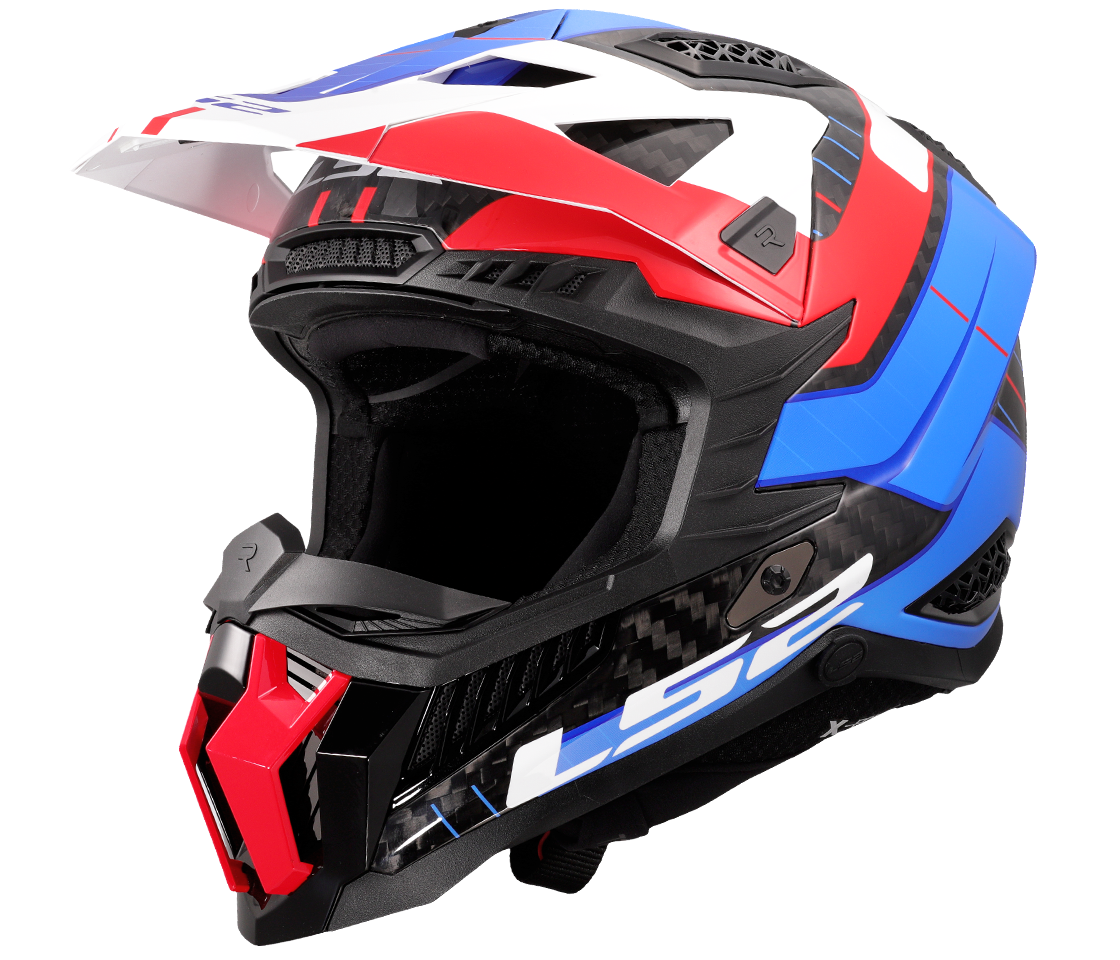 LS2 MX703 X-FORCE ŠALMAS - GALUO WHITE RED BLUE