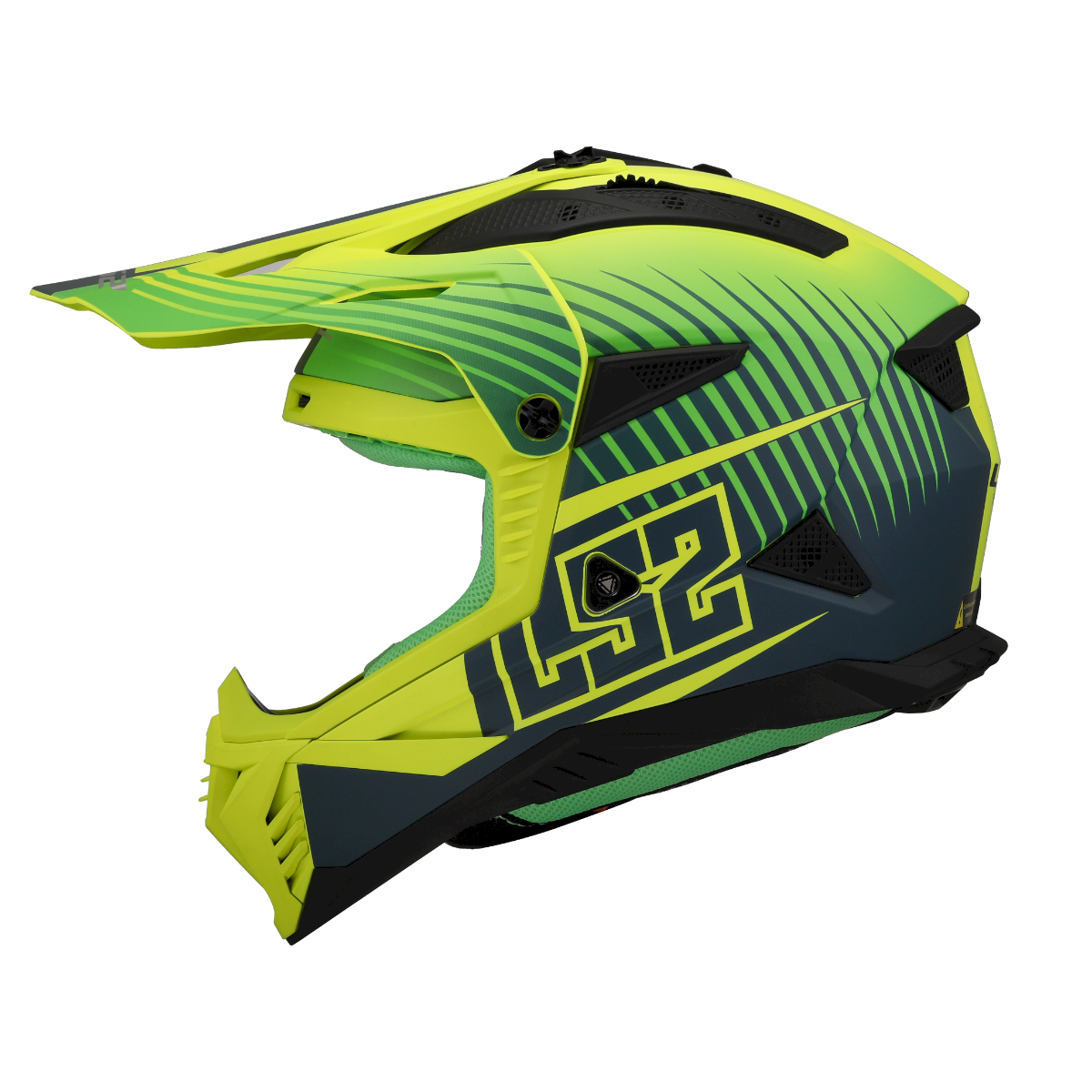 LS2 MX708 FAST II ŠALMAS - DUCK M.H-V GREEN H-V YELL.